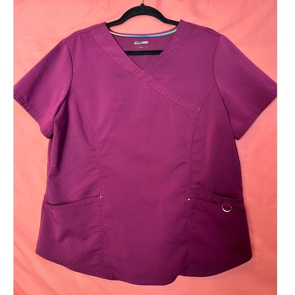 Scrubstar Maroon Scrub Top / Bottom size Large - Picture 2 of 8